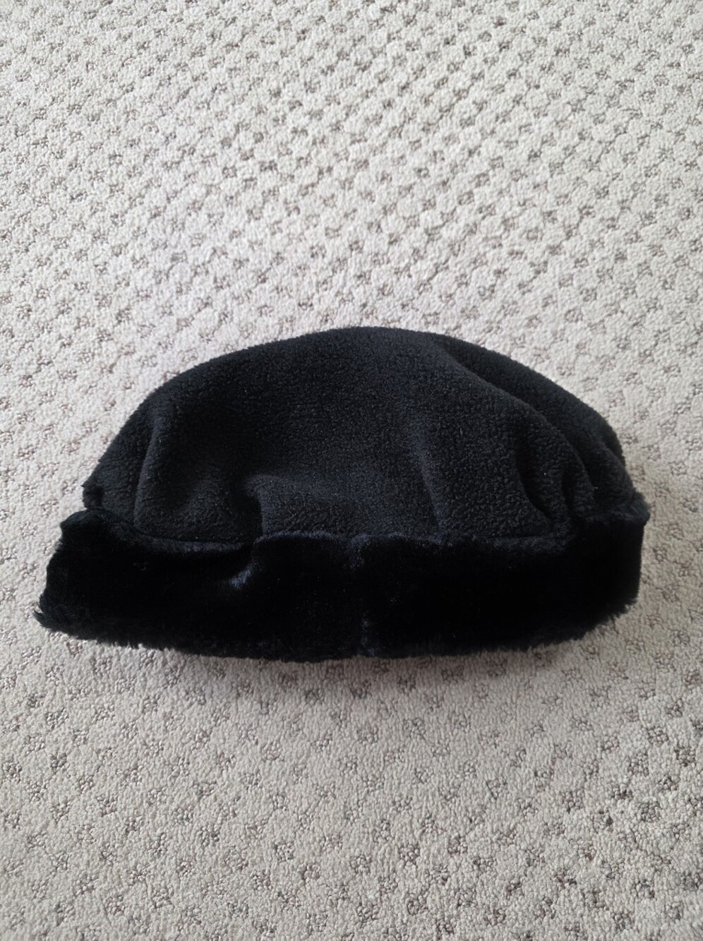 Katy Black Faux Fur Trim Hat